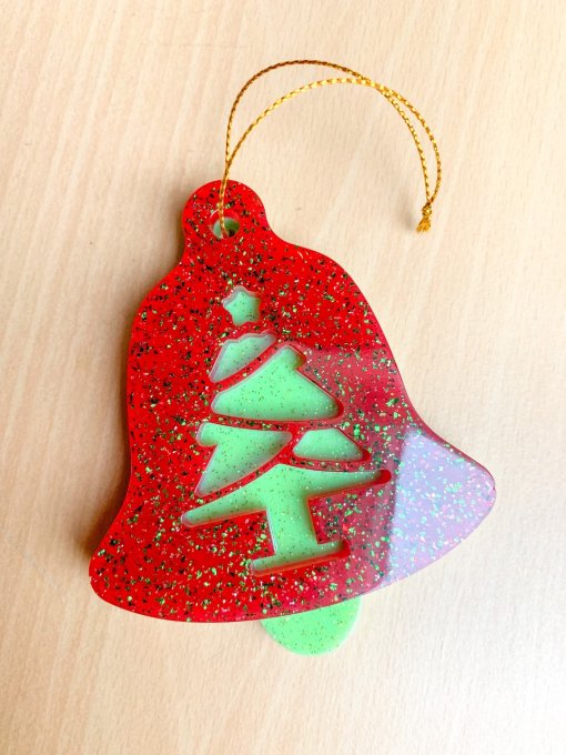 Cloche Sapin de Noël rouge et vert