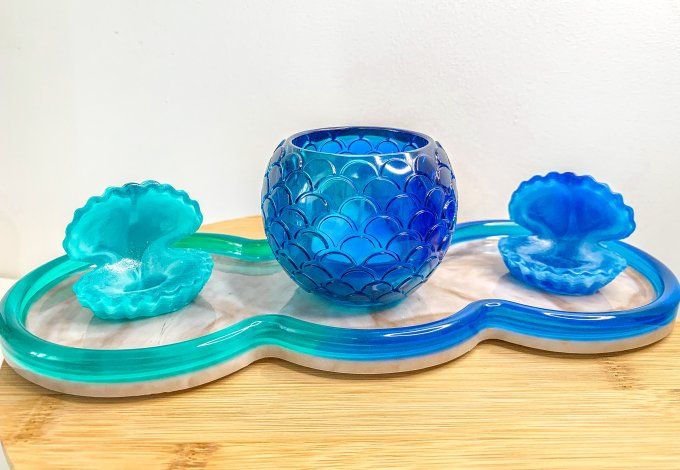 Assortiment océan duo de bleus et marbre (4 pièces)