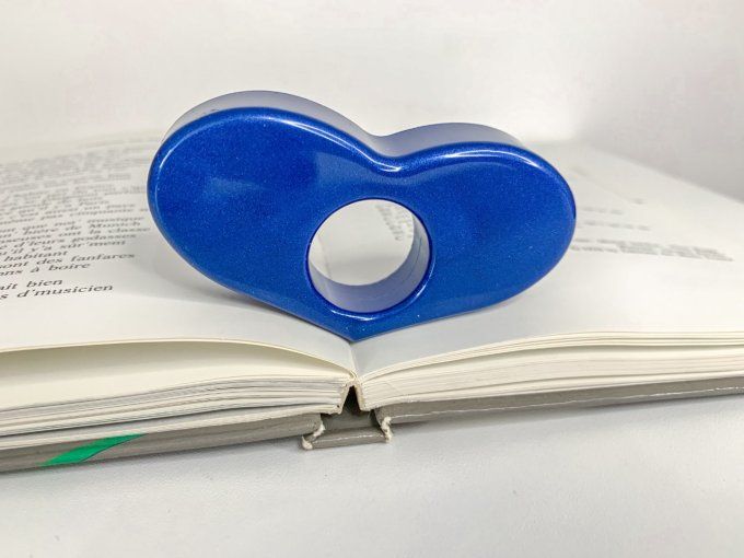 Bague de lecture coeur bleu