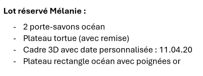 Lot réservé Mélanie