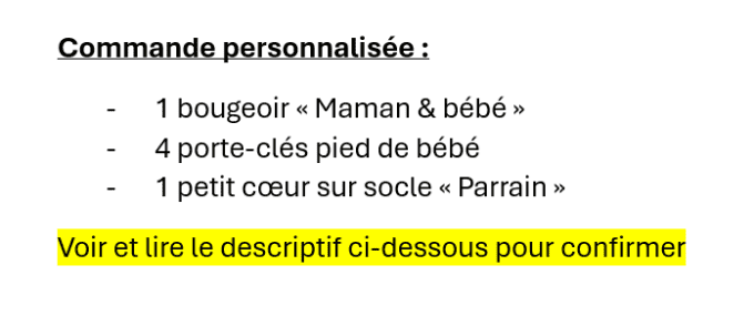 Lot réservé : bougeoir/porte-clés/petit coeur