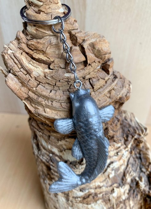 Porte-clés Carpe Koï argent