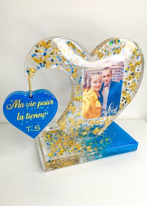Personnalisez votre double cœur sur socle