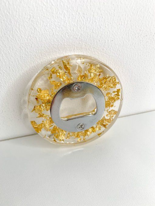 Décapsuleur rond feuilles d'or