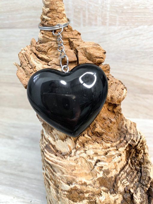 Porte-clés gros cœur total noir
