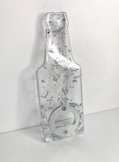 Décapsuleur bouteille feuilles d'argent