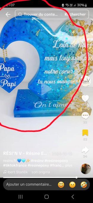 Lot réservé : 3 coeurs sur socle personnalisés (Baptême Mylann)