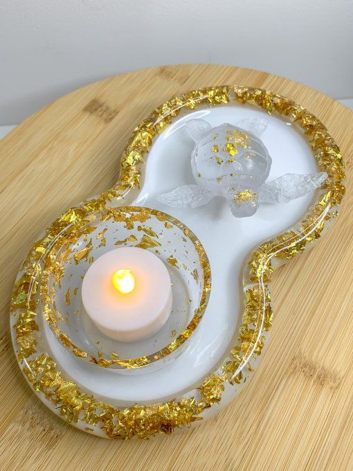 Assortiment blanc nacré, feuilles or et tortue (3 pièces)