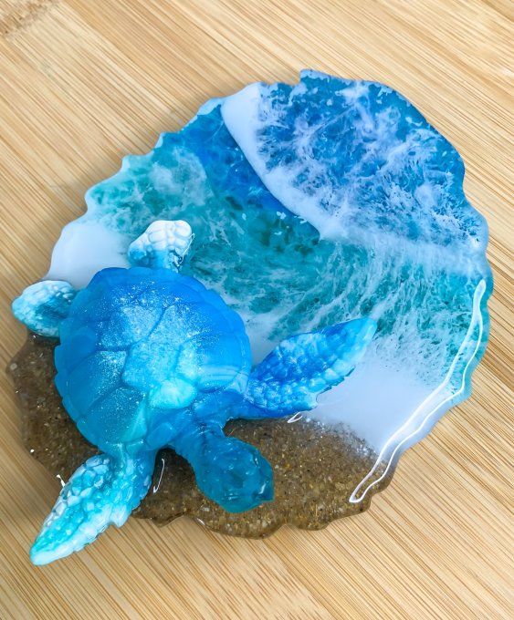 Décoration tortue et océan dégradé bleu