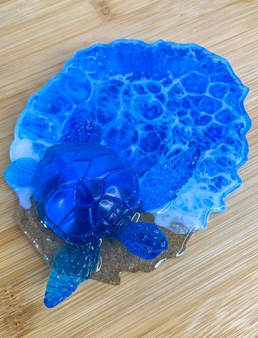 Décoration tortue et océan bleu roi