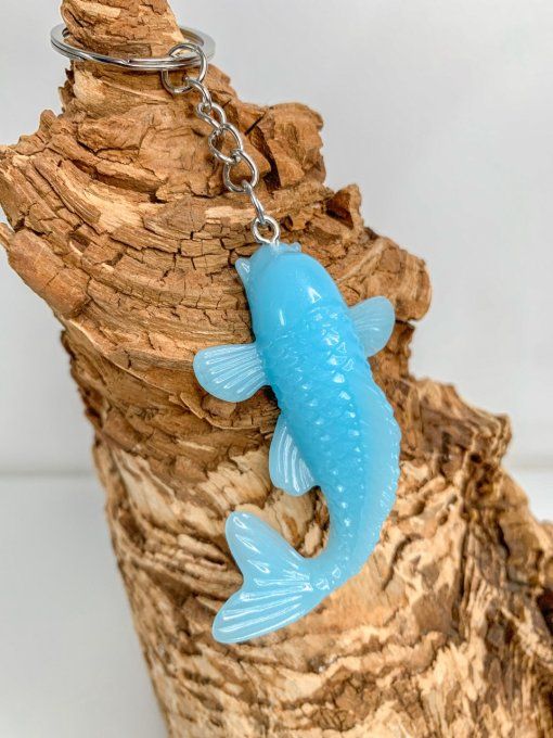 Porte-clés Carpe Koï bleu glacial