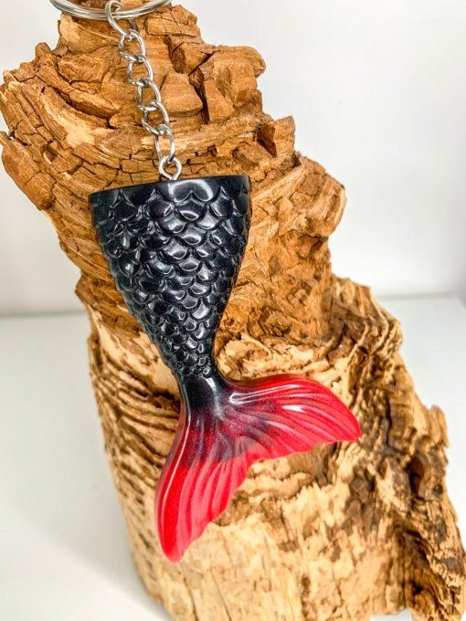 Porte-clés sirène rouge et noir
