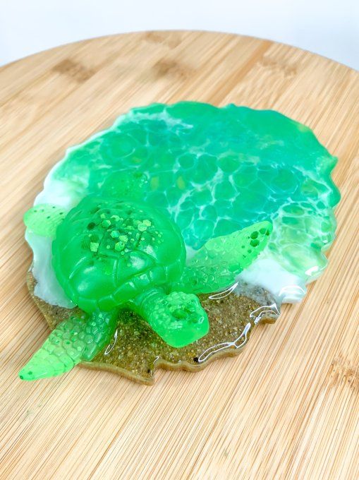 Décoration tortue et océan vert