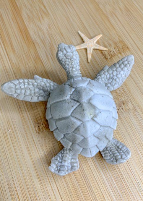 Tortue marbrée blanche et dorée 