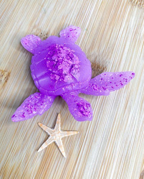 Tortue violette et paillettes
